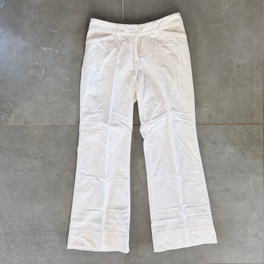J.Jill Women's‎ 6 Ivory White Wide Leg Stretch Cotton Corduroy Pants